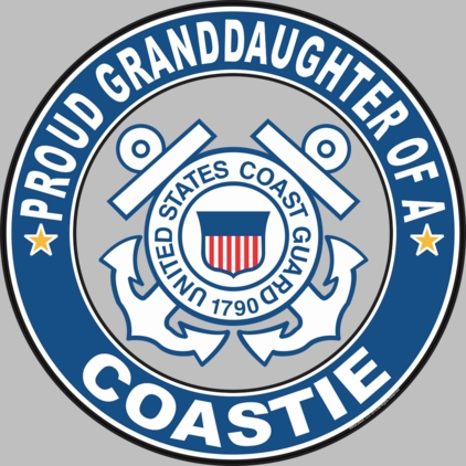 Proud Granddaughter of a Coastie U.S. Coast Guard Round Decal