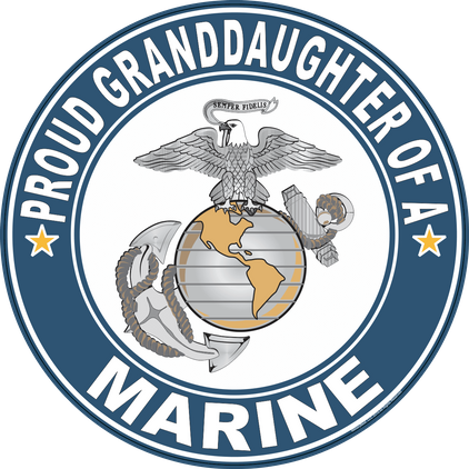 Proud Granddaughter of a Marine U.S. Marine Corps Round Decal