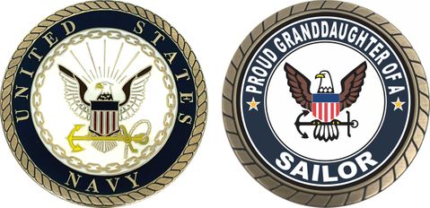 Proud Granddaughter of a Sailor U.S. Navy Challenge Coin