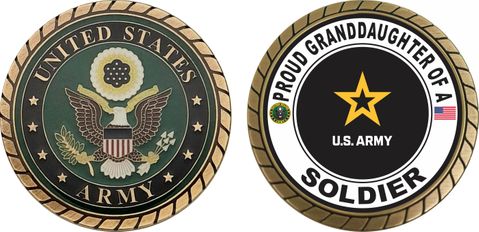 Proud Granddaughter of a Soldier U.S. Army Challenge Coin