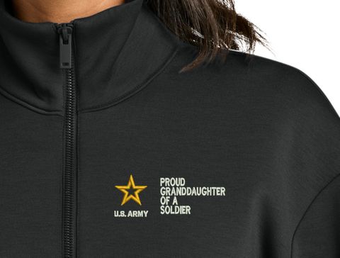 Proud Granddaughter of a Soldier U.S. Army Women's Soft Spacer Quarter-Zip