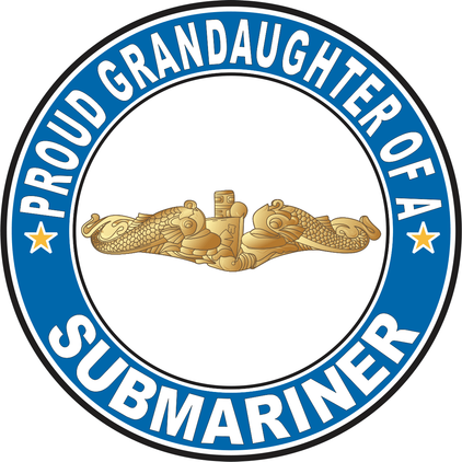 Proud Granddaughter of a Submariner Gold Dolphins Round Decal