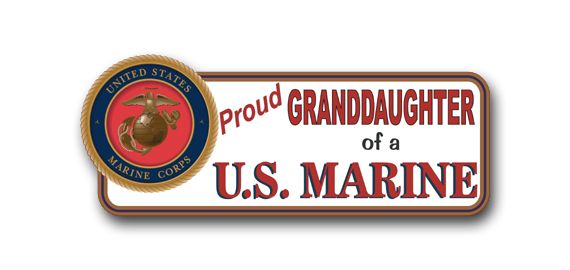 thumbnail image 2 of Proud Granddaughter Of A U.S. Marine Corps World War II Veteran Decal 2 of 14