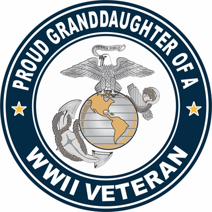 Proud Granddaughter of a U.S. Marine Corps World War II Veteran Decal