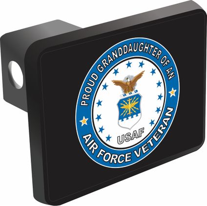 Proud Granddaughter of an Air Force Veteran Trailer Hitch Cover