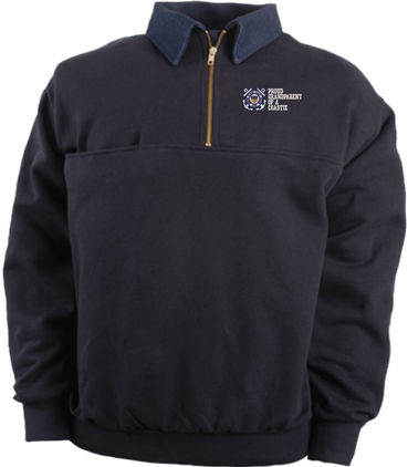 Proud GrandParent of a Coastie U.S. Coast Guard Game Sportswear Firefighters Quarter-Zip Work Shirt