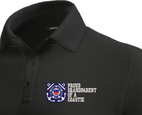 Proud GrandParent of a Coastie U.S. Coast Guard Moisture Wicking Polo