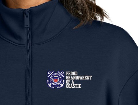 Proud GrandParent of a Coastie U.S. Coast Guard Women's Soft Spacer Quarter-Zip