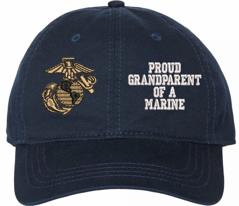 Proud Grandparent of a Marine Navy Blue Unstructured Dad Cap