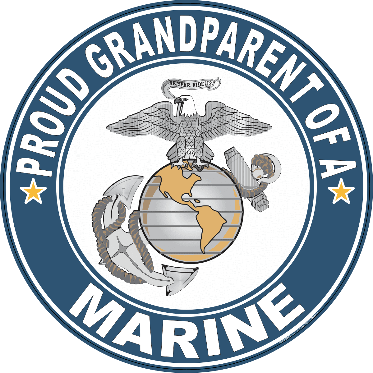 thumbnail image 2 of Proud Grandparent Of A Soldier US Army Round Decal - Military Car Sticker 2 of 10