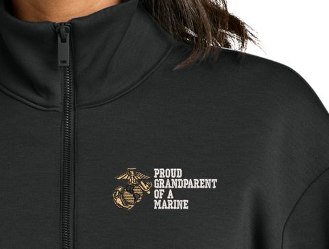 Proud GrandParent of a Marine U.S. Marine Corps Women's Soft Spacer Quarter-Zip