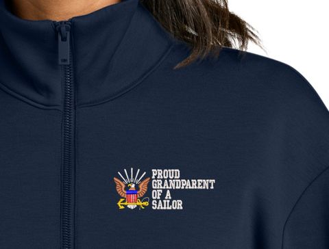 Proud GrandParent of a Sailor U.S. Navy Women's Soft Spacer Quarter-Zip