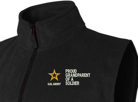 Proud GrandParent of a Soldier U.S. Army Full Zip Fleece Vest