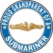 Proud Grandparent of a Submariner Gold Dolphins Round Decal