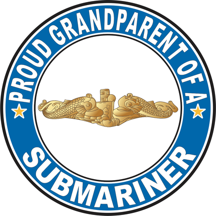 Proud Grandparent of a Submariner Gold Dolphins Round Decal