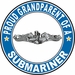 Proud Grandparent of a Submariner Silver Dolphins Round Decal