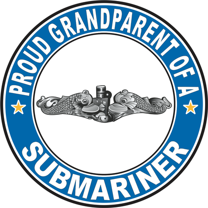 Proud Grandparent of a Submariner Silver Dolphins Round Decal