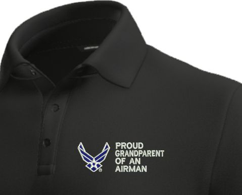 Proud Grandparent of an Airman U.S. Air Force Moisture Wicking Polo