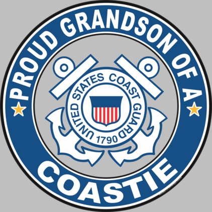 Proud Grandson of a Coastie U.S. Coast Guard Round Decal