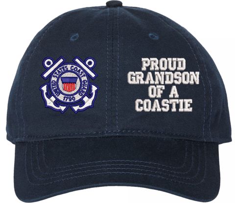 Proud Grandson of a Coastie U.S. Coast Guard Unstructured Dad Cap