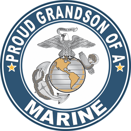 Proud Grandson of a Marine U.S. Marine Corps Round Decal