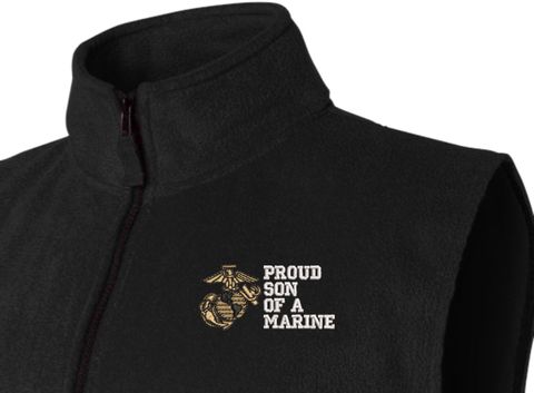 Proud Grandson of a Marine U.S. Marine Corps Full Zip Fleece Vest