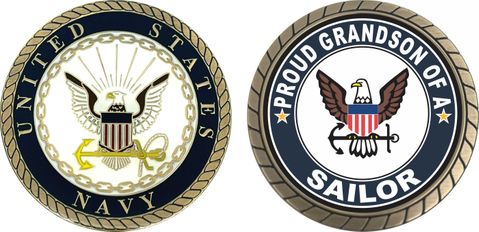 Proud Grandson of a Sailor U.S. Navy Challenge Coin