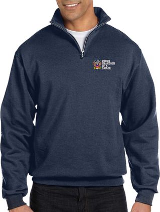 Proud Grandson of a Sailor U.S. Navy Embroidered Quarter-Zip Pullover