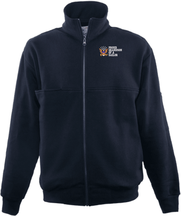Proud Grandson of a Sailor U.S. Navy Game Sportswear Firefighters Full Zip Turtleneck
