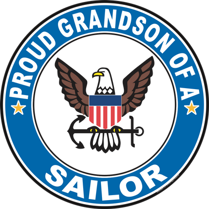 Proud Grandson of a Sailor U.S. Navy Round Decal