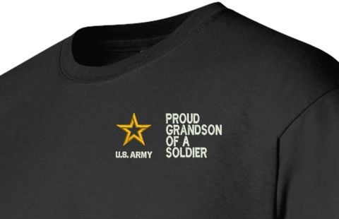 Proud Grandson of a Soldier U.S. Army Embroidered T-Shirt