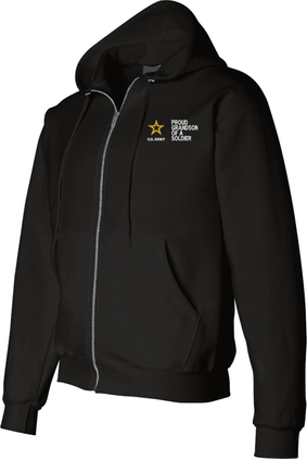 Proud Grandson of a Soldier U.S. Army Full Zip Hoodie