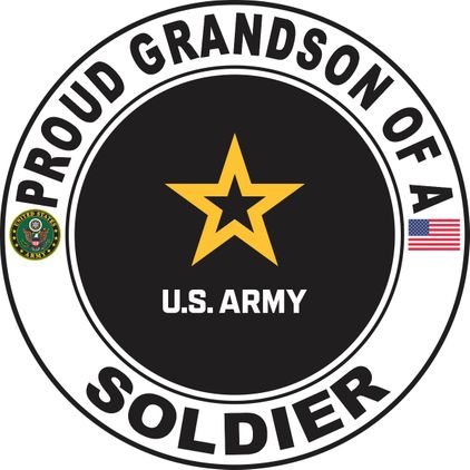 Proud Grandson of a Soldier U.S. Army Round Decal