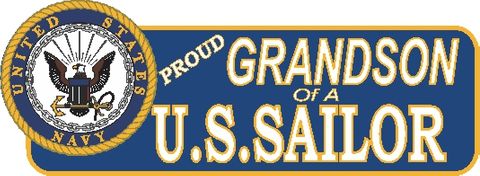 Proud Grandson Of A U.S. Sailor Vinyl Transfer  Bumper Sticker