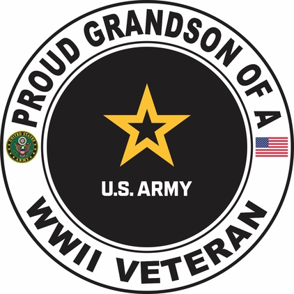 Proud Grandson of a U.S. Army World War II Veteran Decal