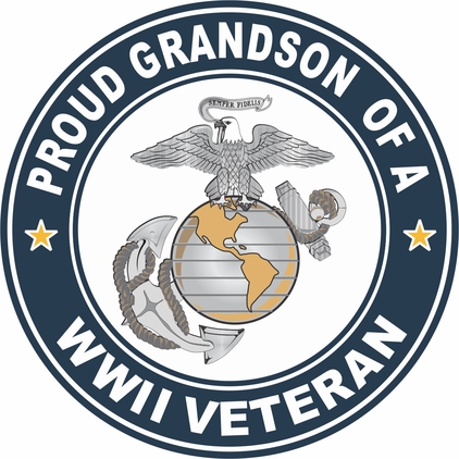 Proud Grandson of a U.S. Marine Corps World War II Veteran Decal