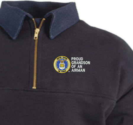 Proud Grandson of an Airman U.S. Air Force Game Sportswear Firefighters Quarter-Zip Work Shirt