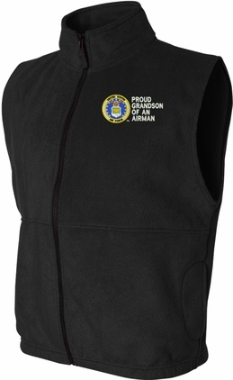 Proud Grandson of an Airman U.S. Air Force Full Zip Fleece Vest