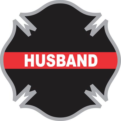Thin Red Line Husband Firefighter Cross Decal