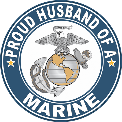 Proud Husband of a Marine U.S. Marine Corps Round Decal