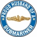 Proud Husband of a Submariner Gold Dolphins Round Decal