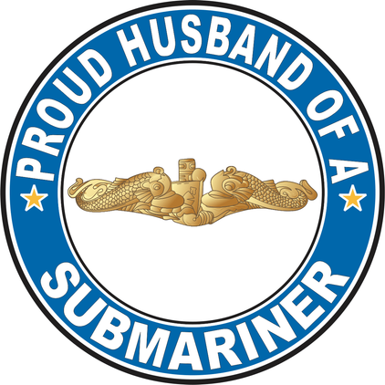 Proud Husband of a Submariner Gold Dolphins Round Decal