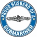Proud Husband of a Submariner Silver Dolphins Round Decal