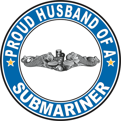 Proud Husband of a Submariner Silver Dolphins Round Decal
