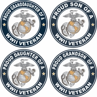 Proud Marine Family WW2 Veteran Decals Thumbnail Illustration