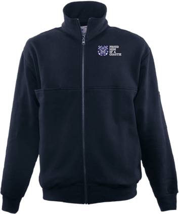Proud Mom of a Coastie U.S. Coast Guard Game Sportswear Firefighters Full Zip Turtleneck