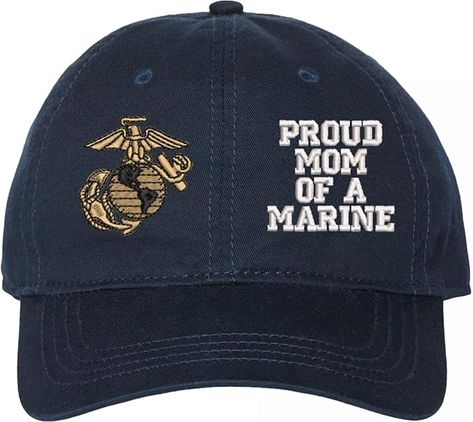Proud Mom of a Marine Navy Blue Unstructured Dad Cap