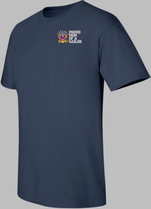 Proud Mom of a Sailor U.S. Navy Embroidered T-Shirt