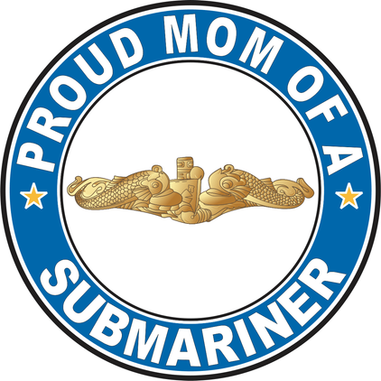 Proud Mom of a Submariner Gold Dolphins Round Decal