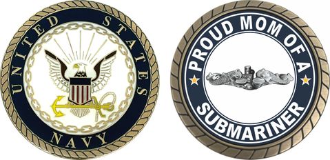 Proud Mom of a Submariner Silver Dolphins Challenge Coin